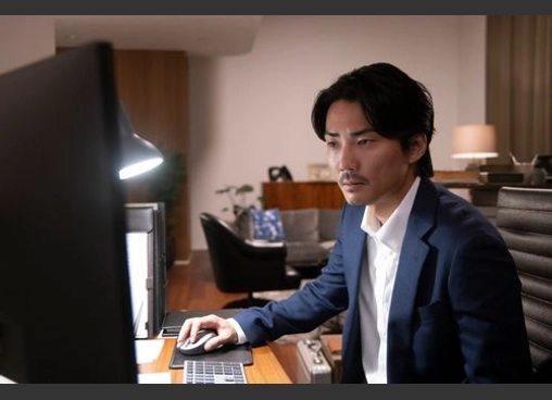 月がみている
