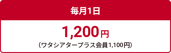 毎月１日 1,200円