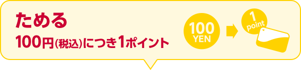 ためる 100円(税込)につき1ポイント