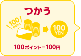 つかう 100ポイント=100円